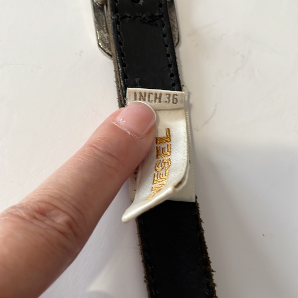 DIESEL BLACK AND WHITE BRAIDED LEATHER BELT - Picture 9 of 14